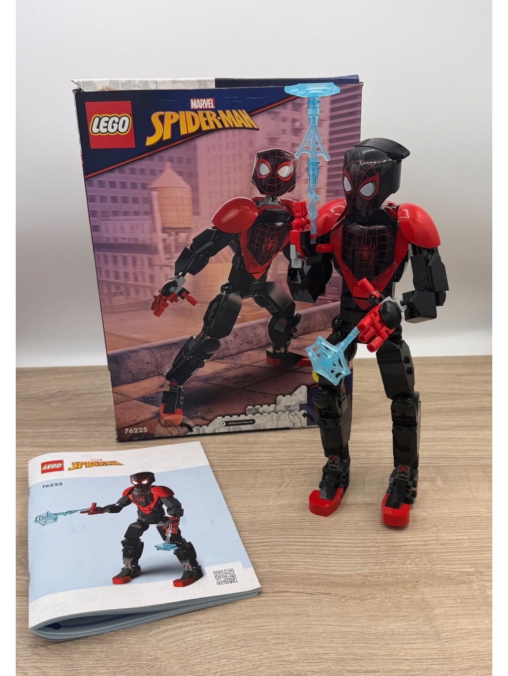 LEGO 76225 Miles Morales Spiderman– Complete w/ Box, Manual & Web Accessories